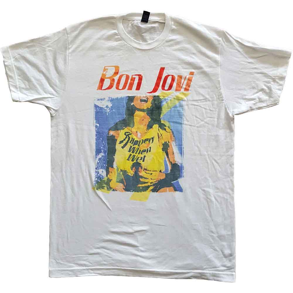 Bon Jovi - Slippery When Wet Original Cover White