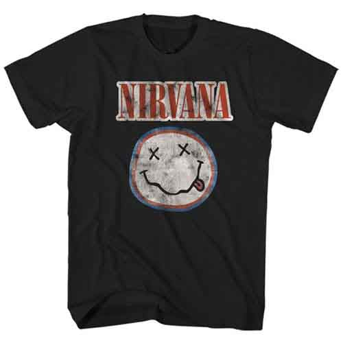 Nirvana - Distressed Logo Black