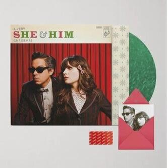 Order She & Him - A Very She & Him Christmas (Translucent Green with Metallic Silver Ripple Vinyl)