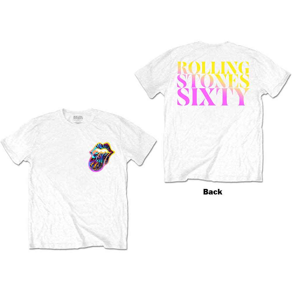 The Rolling Stones - Sixty Gradient Text White