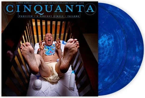 Order A Perfect Circle & Puscifer - Cinquanta Live (2xLP White & Blue Swirl Vinyl)