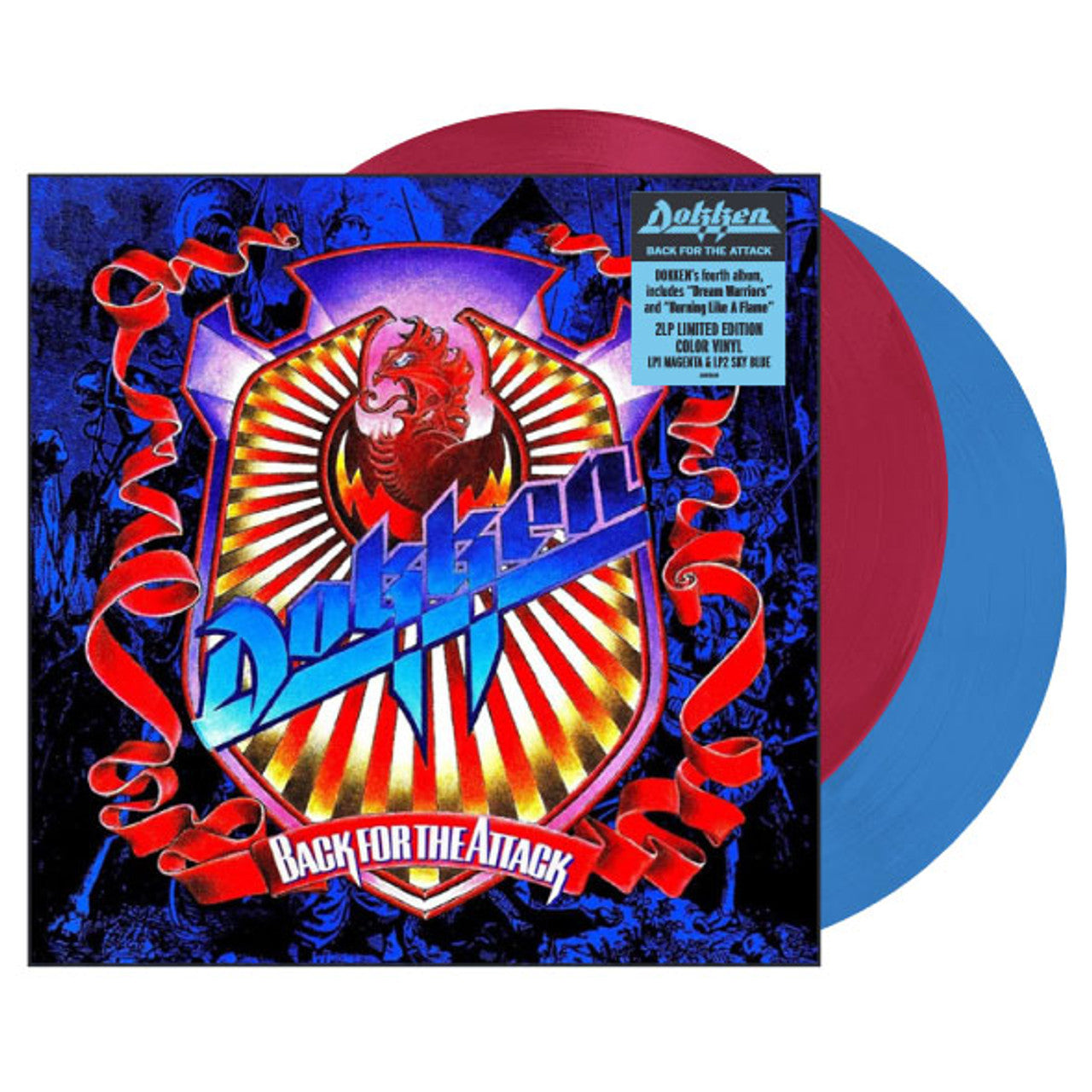 Order Dokken - Back for the Attack (2xLP Translucent Magenta & Sky Blue Vinyl)