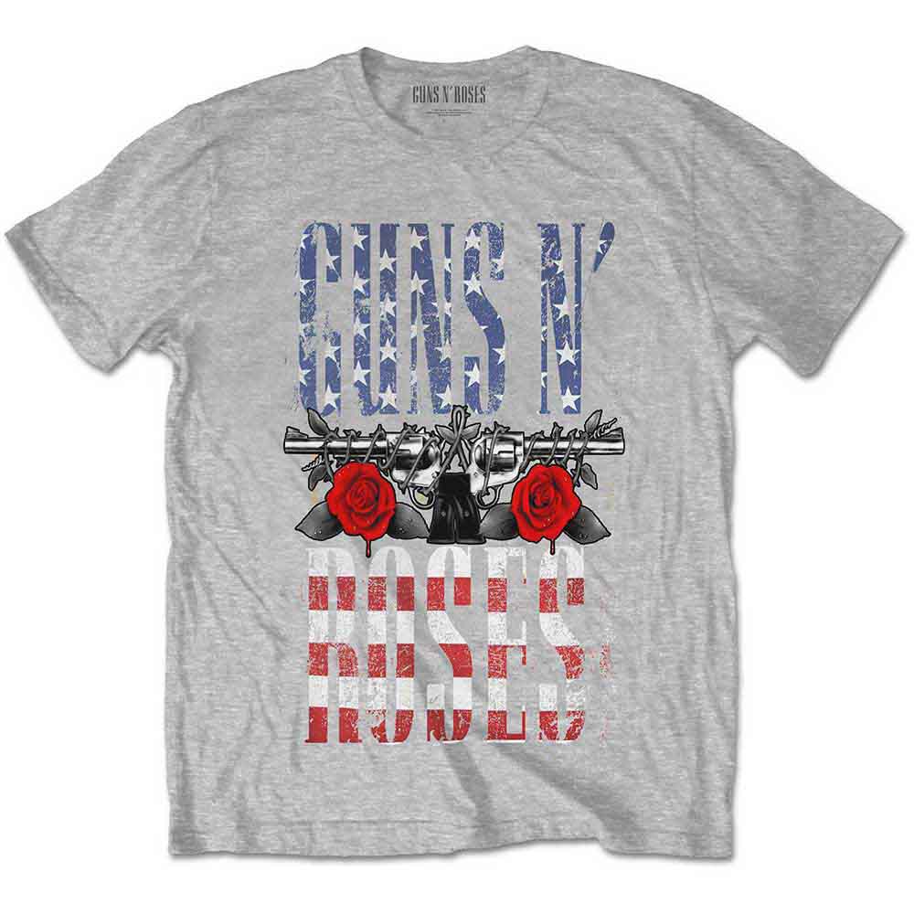 Guns N' Roses - US Flag in Logo Grey