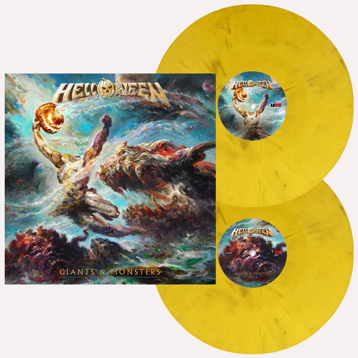 Helloween - Giants & Monsters (Indie Exclusive) (Yellow Marble Vinyl) (Pumpkin Etching & Booklet) [2LP]