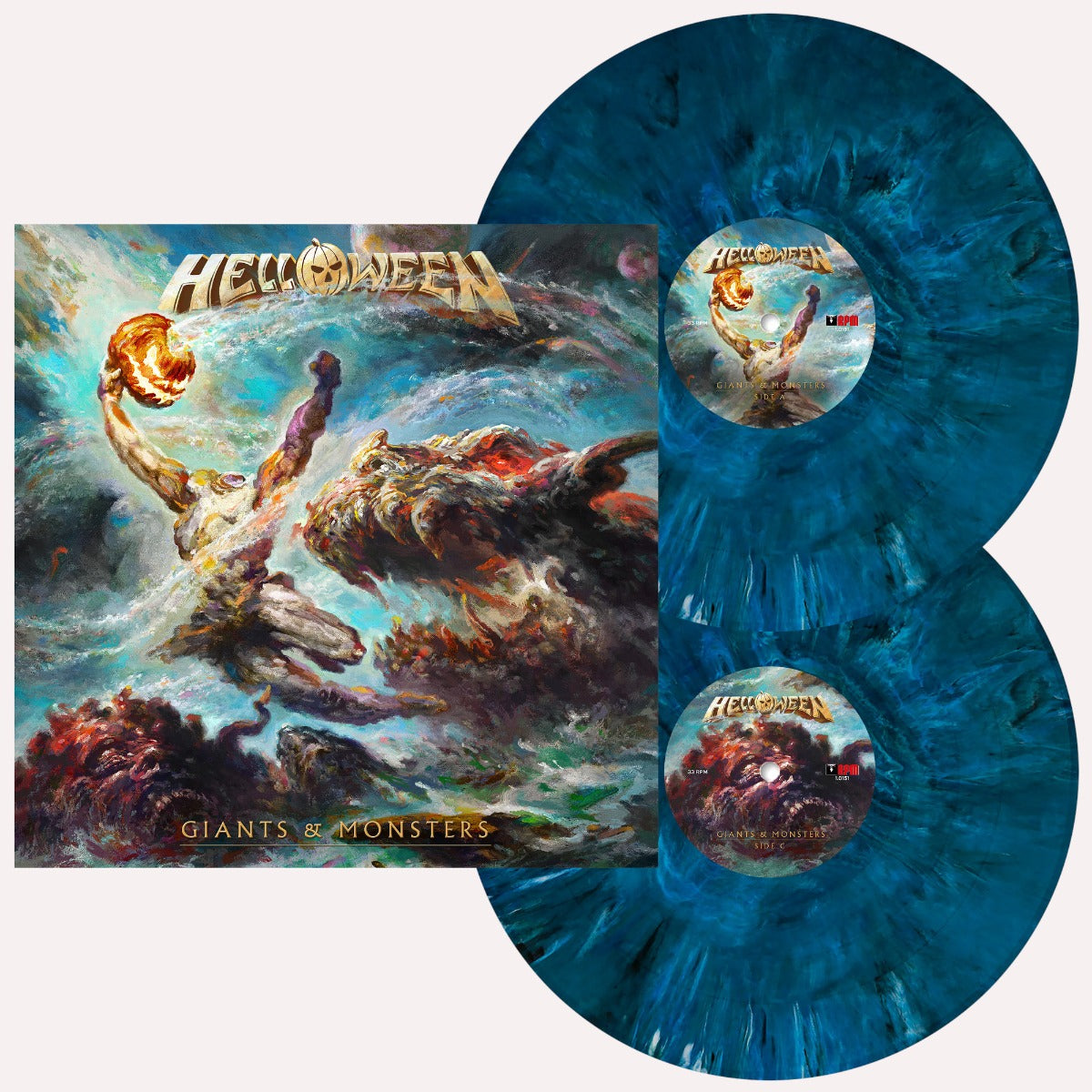Helloween - Giants & Monsters (Ocean Blue Marbled Vinyl) (Pumpkin Etching & Booklet) [2LP]
