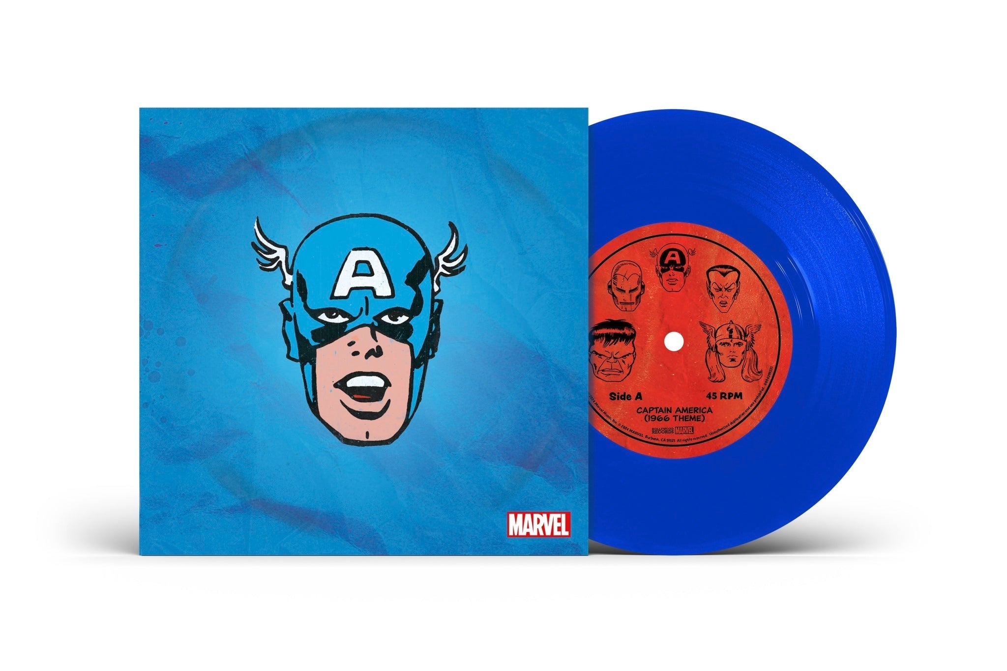 Marvel Chorus - Captain America (1966 Theme) / Merry Marvel Marching Society [Translucent Blue 7" Single]