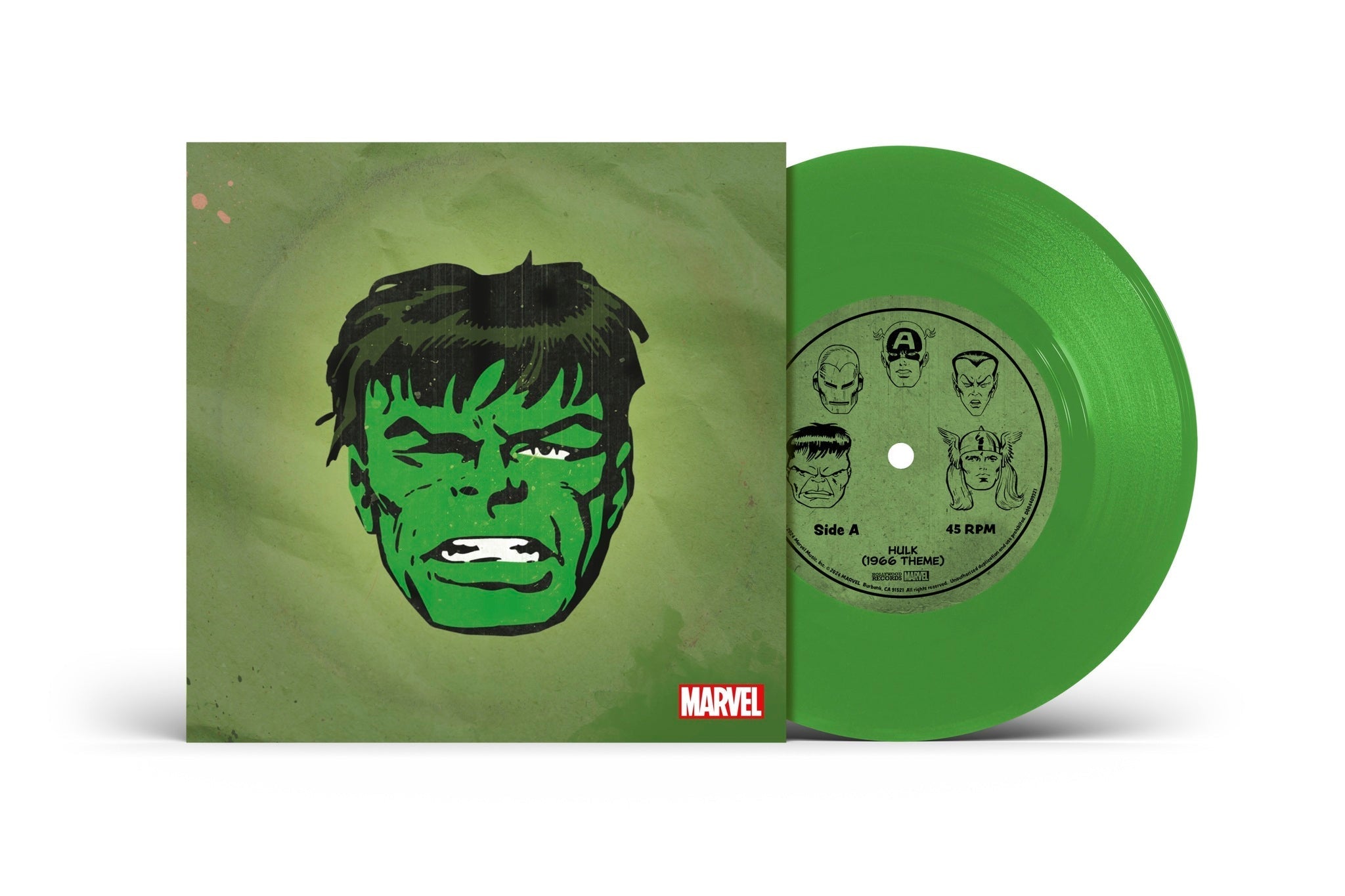 Marvel Chorus - Hulk (1966 Theme) / Merry Marvel Marching Society [Translucent Green 7" Single]