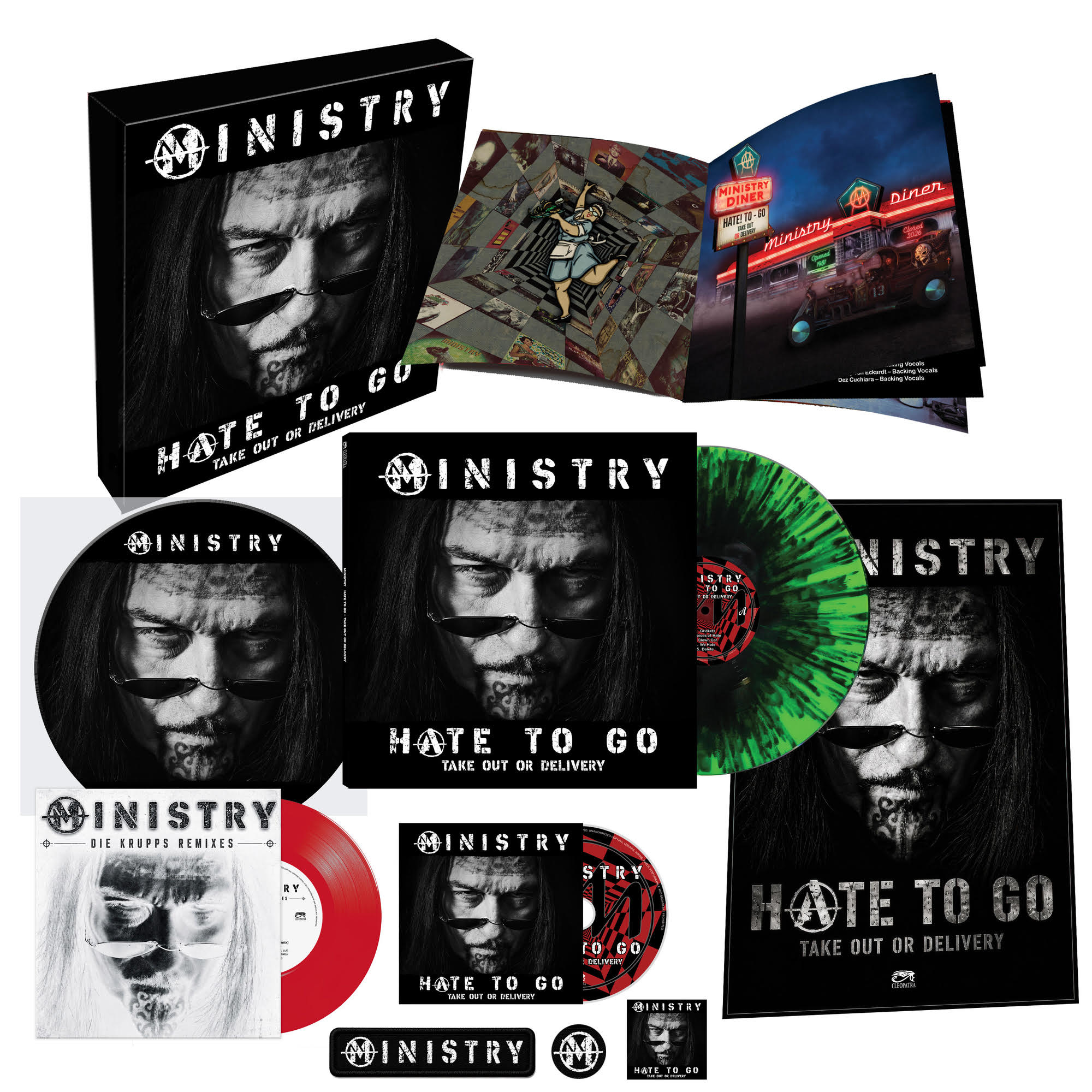 MINISTRY - Hate To Go - Take Out Or Delivery (Deluxe Box Edition) [Black/Green Splatter] [4LP]
