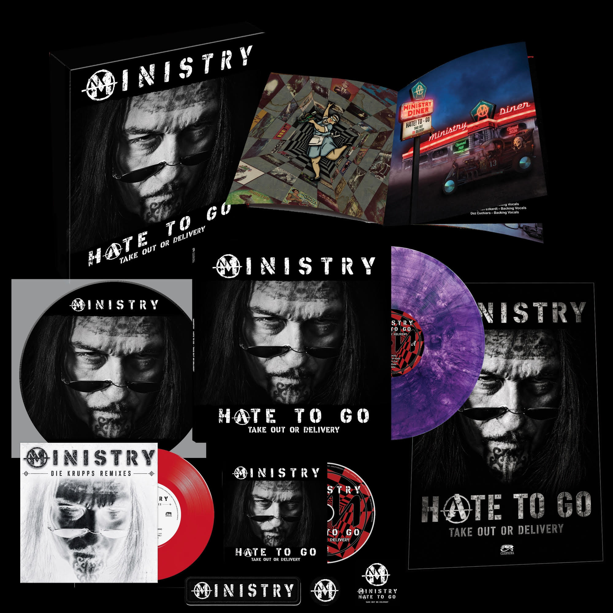 MINISTRY - Hate To Go - Take Out Or Delivery (Deluxe Box Edition) [Deluxe Box Edition With Purple/Black Marble] [4LP]