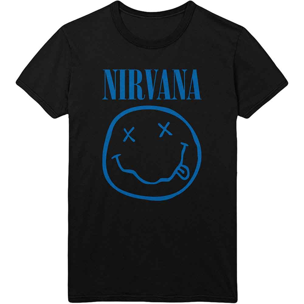 Nirvana - Blue Happy Face Black