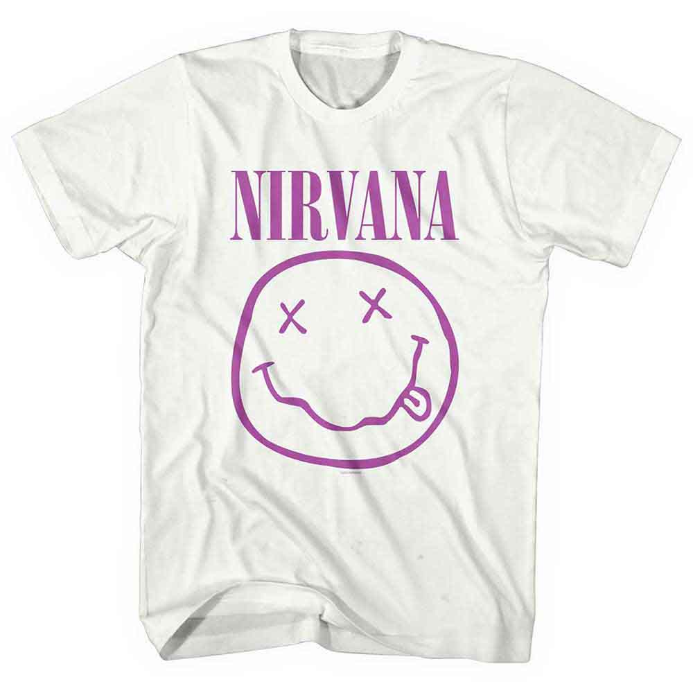 Nirvana - Purple Happy Face White