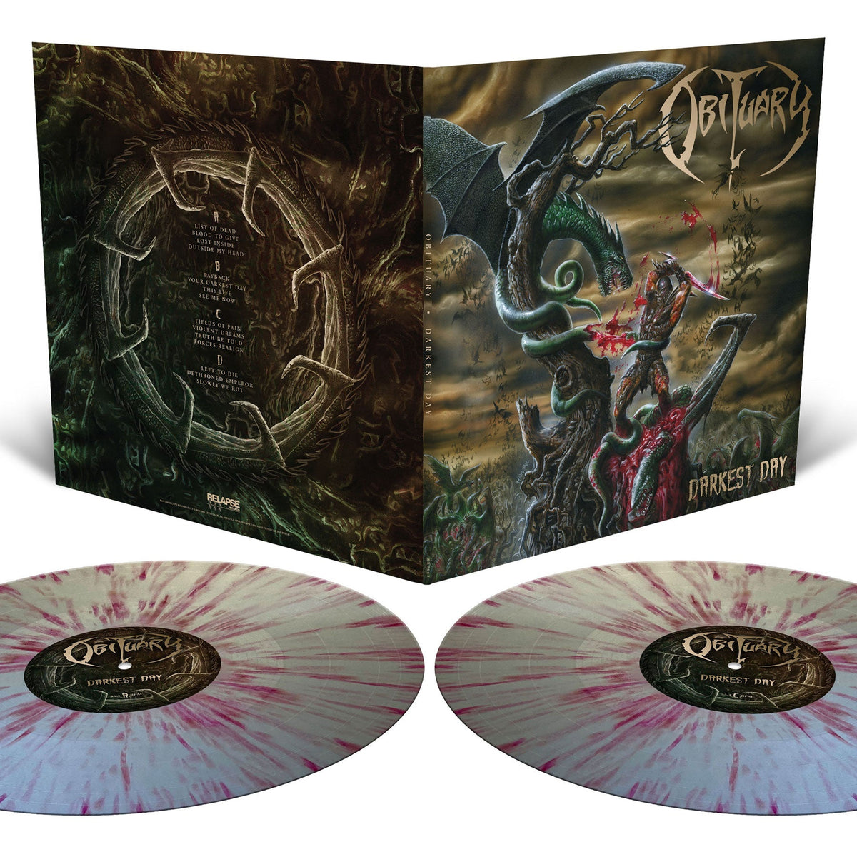 Obituary - Darkest Day (Reissue) (Indie Exclusive) [Silver Blood Red Splatter Vinyl] [2LP]