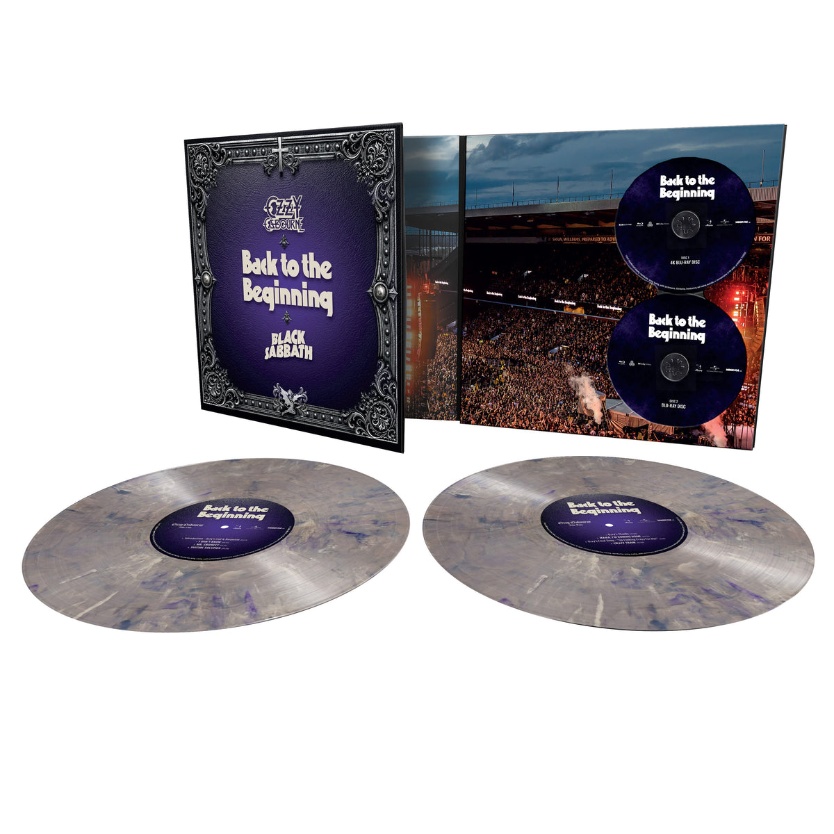 Ozzy Osbourne & Black Sabbath - Back to the Beginning (Indie Exclusive) [Silver & Purple Vinyl] [2LP/Blu-ray/4 K UHD]