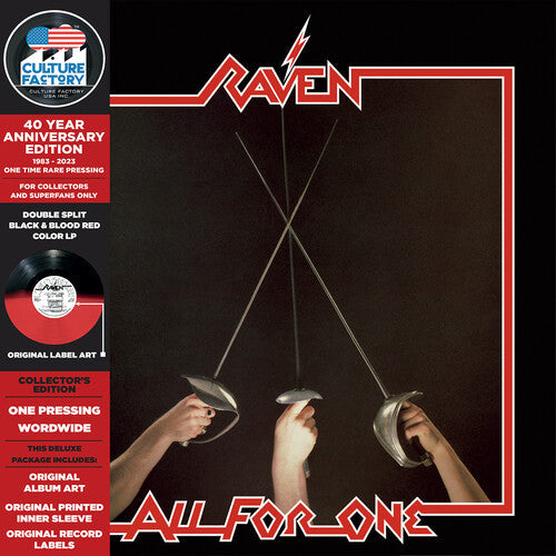 Raven - All For One: 40 Year Anniversary (Double Split, Black & Blood Red Colored Vinyl, Limited Edition, Reissue)