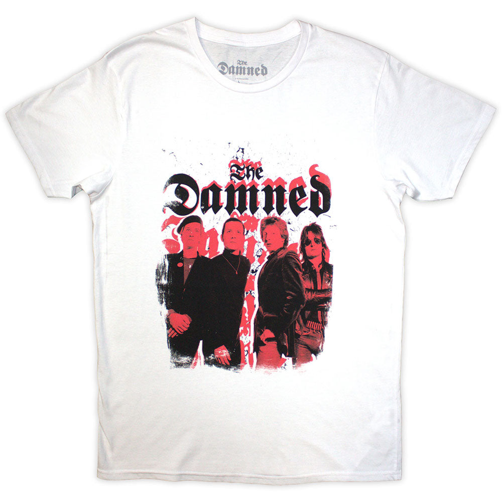 The Damned - Repeat Logo Photo White