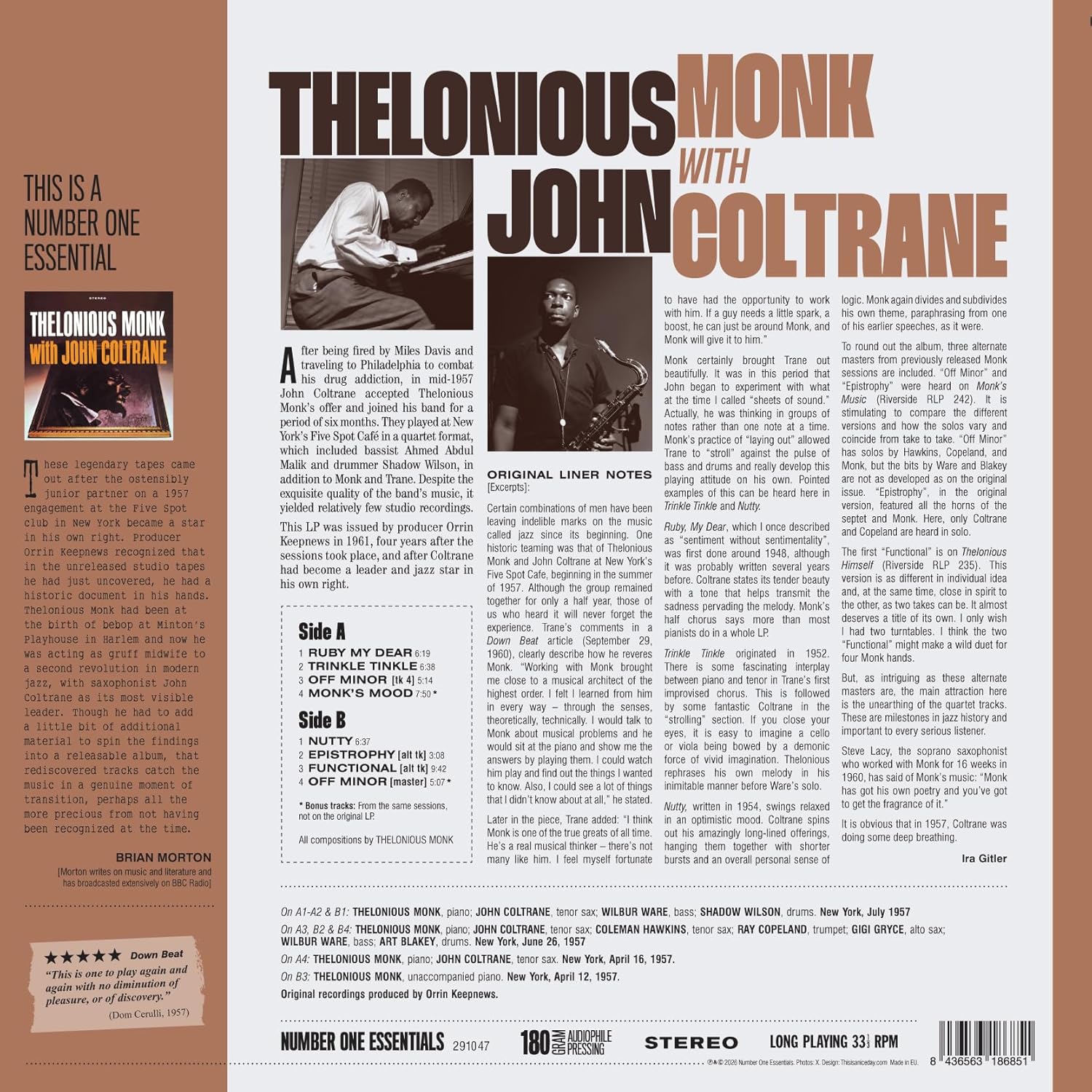 Thelonious Monk with John Coltrane - Thelonious Monk With John Coltrane (Limited Edition, 180 Gram Vinyl with Bonus Tracks) [Import]