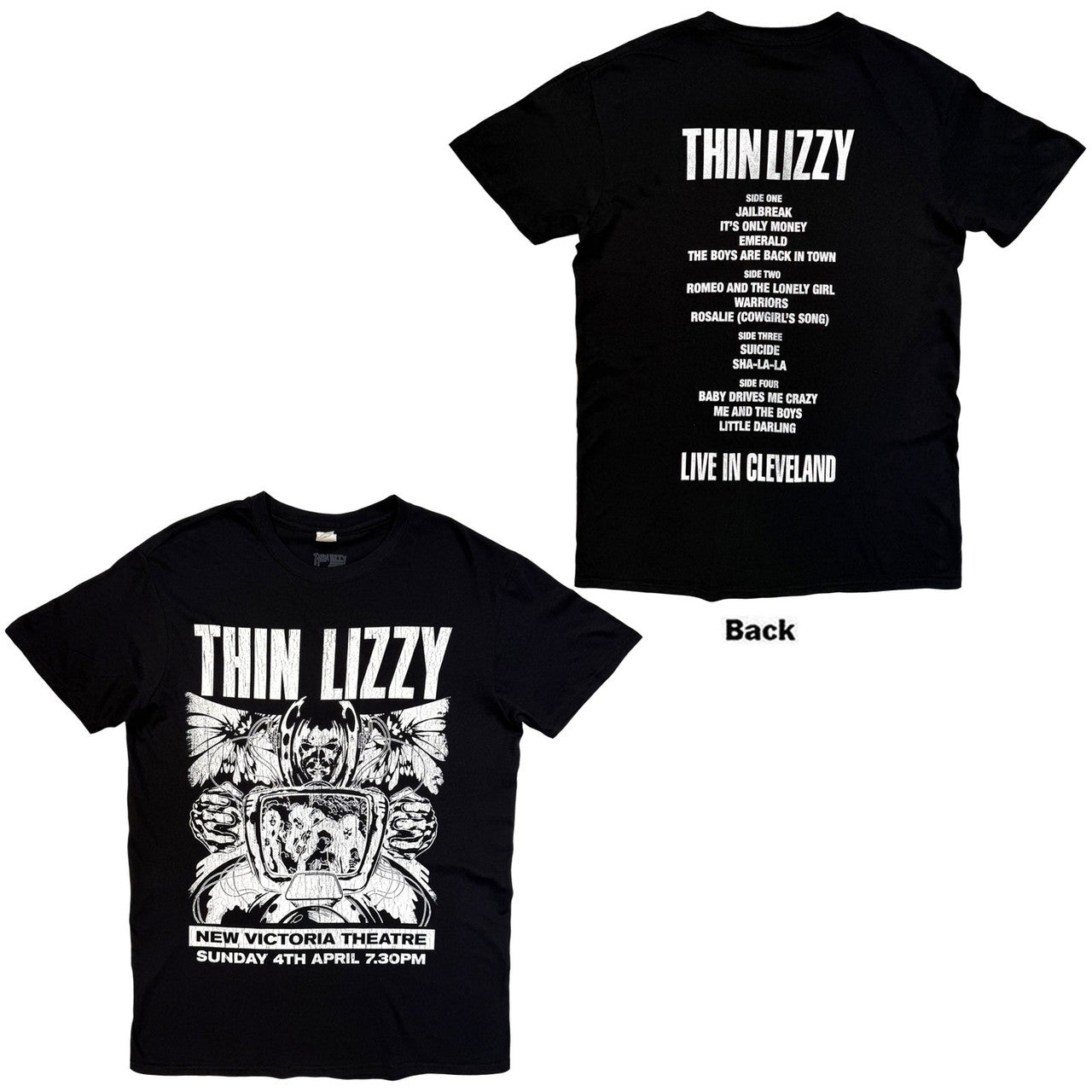 Thin Lizzy - Jailbreak Flyer Cleveland ’76 Unisex T-Shirt (Black)