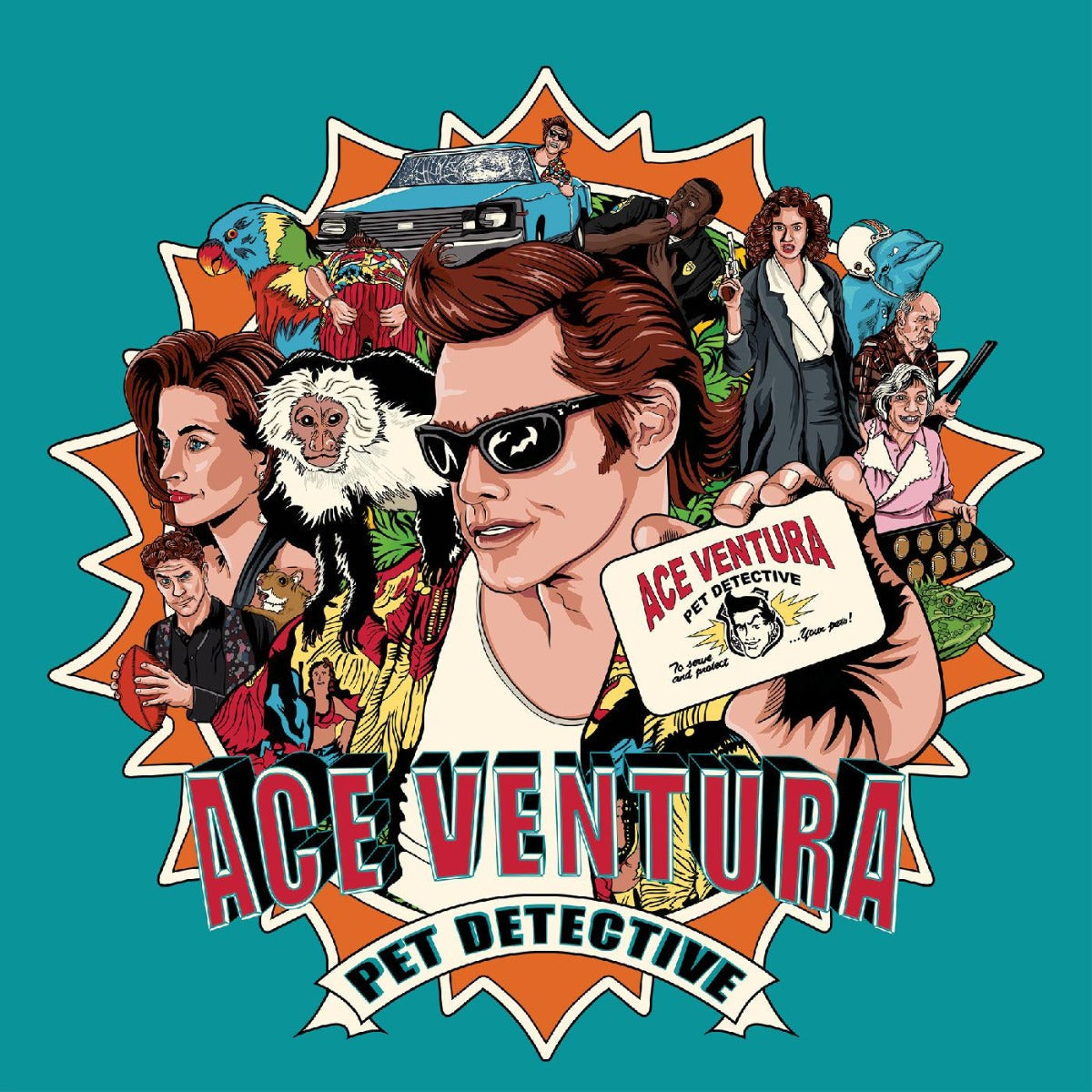 Various Artists - Ace Ventura: Pet Detective: Original Motion Picture Score (Indie Exclusive, Turquoise & Orange Split with Red Splatter Colored Vinyl)