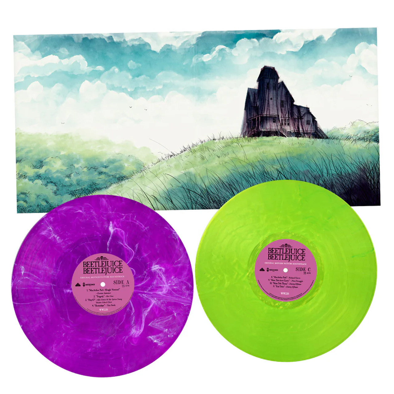 Order Various Artists - Beetlejuice Beetlejuice Original Motion Picture Soundtrack (Purple/White Smoke & Fluorescent Green Vinyl)